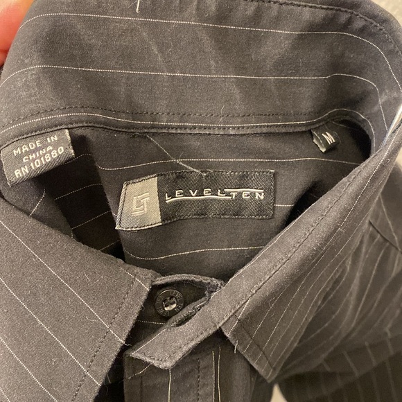 Level Ten Black Men’s Button-Down Striped Dress Shirt - Picture 13 of 15